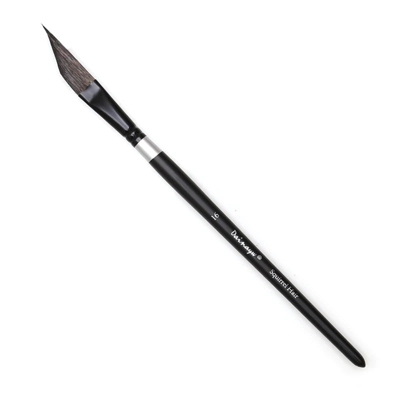 Pincel de acuarela de pelo de ardilla, pinceles de pintura artística tipo daga para hojas, hierba, pelo, ondas, dibujo de flores