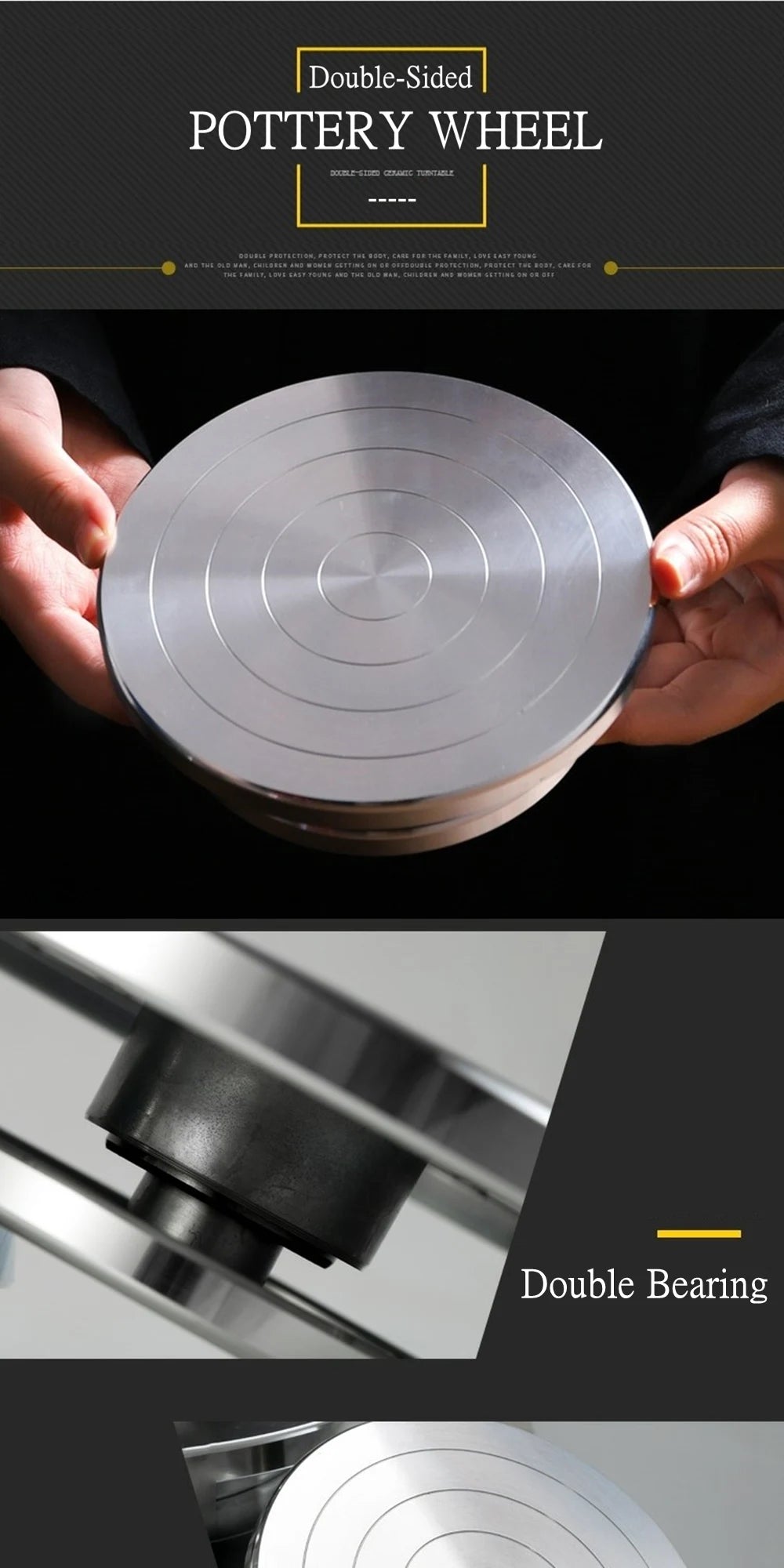 Plato giratorio de rueda de cerámica, herramienta de aleación de aluminio, rueda de cerámica para arcilla, 11-30CM