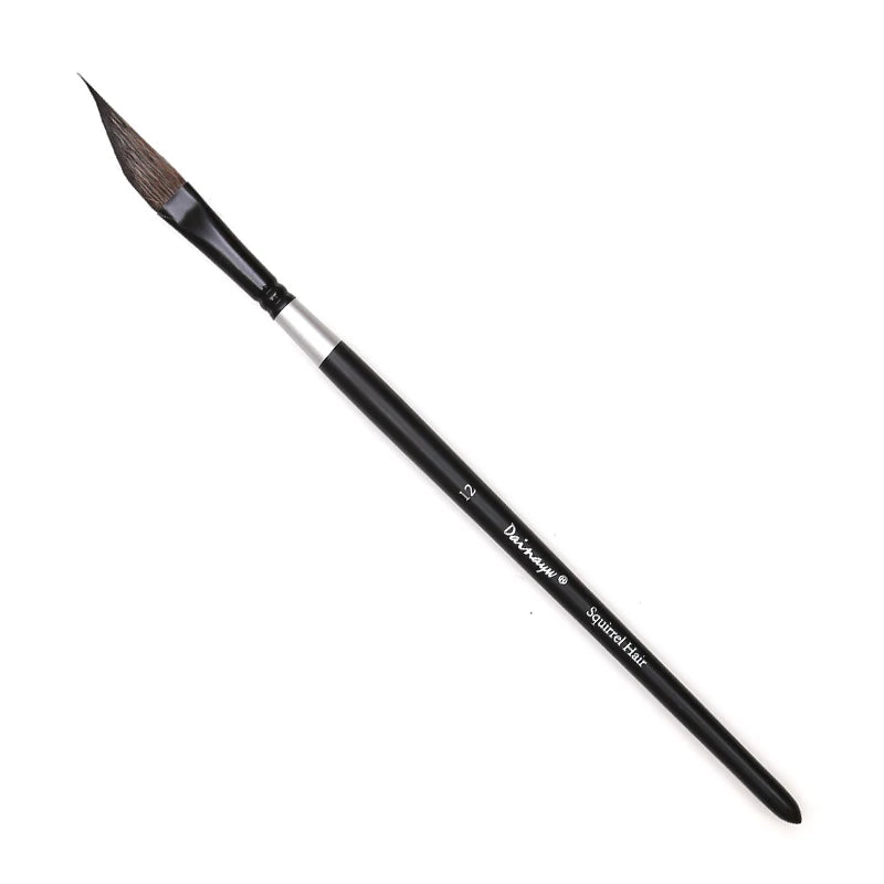 Pincel de acuarela de pelo de ardilla, pinceles de pintura artística tipo daga para hojas, hierba, pelo, ondas, dibujo de flores