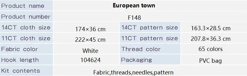 Kits de punto de cruz con patrón de ciudad europea, lienzo estampado contado Aida 16CT 14CT 11CT, bordado artesanal