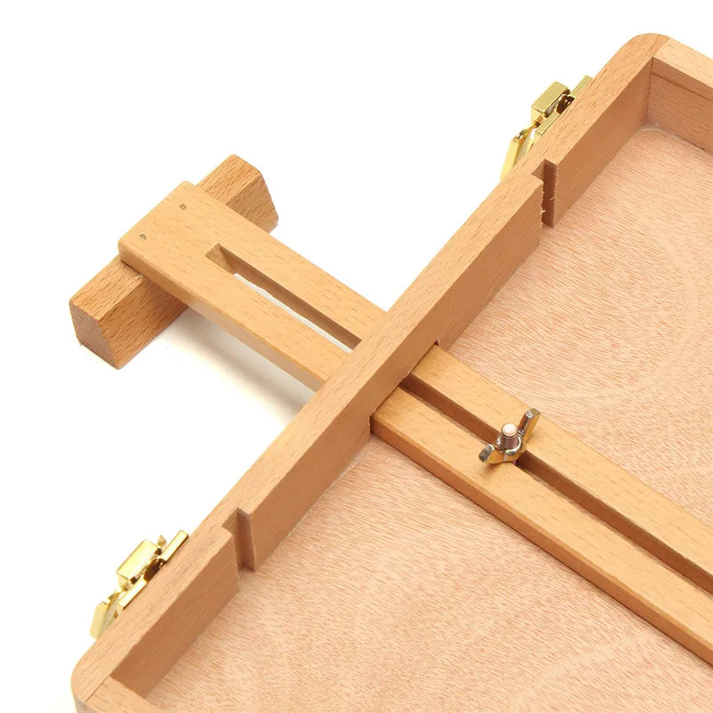 GATYZTORY caballete para herramientas de pintura, multifuncional, de madera, tablero con caja retráctil, para artista