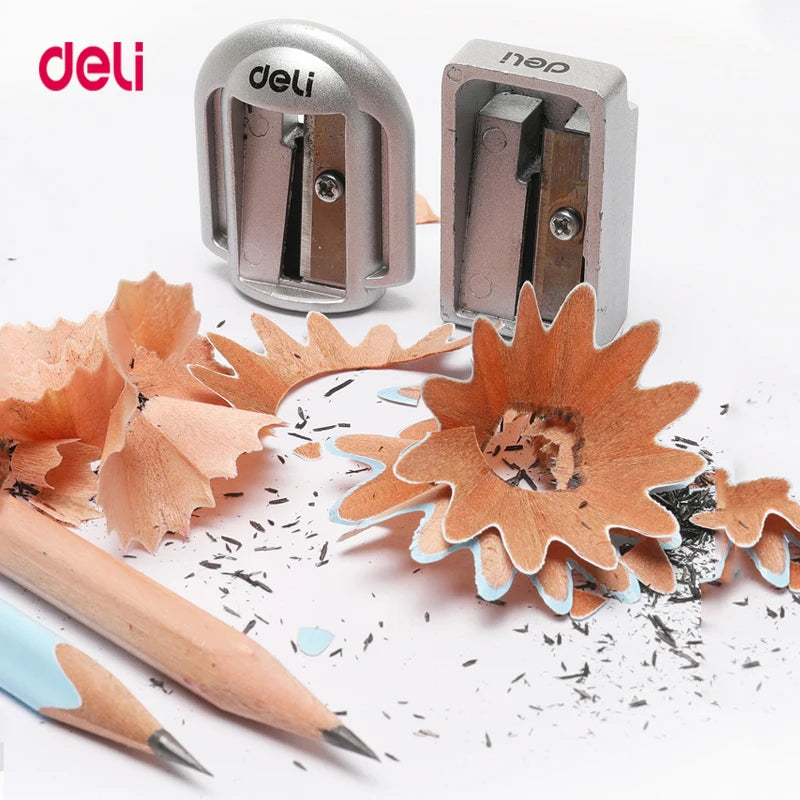 Deli-sacapuntas de aleación de Zinc, sacapuntas de Metal, escuela, oficina, suministros de papelería