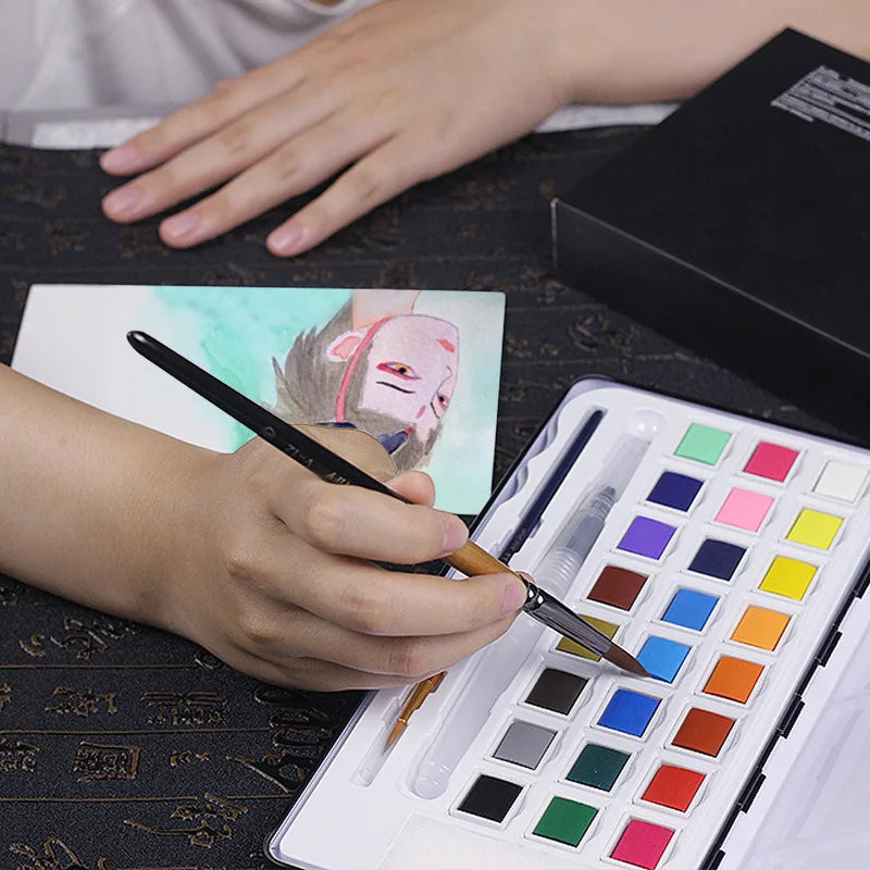 Juego de pinceles de nailon para pintura, caja metálica o en bolsa, para pintura al óleo, acuarela, Gouache acrílico, 12 piezas