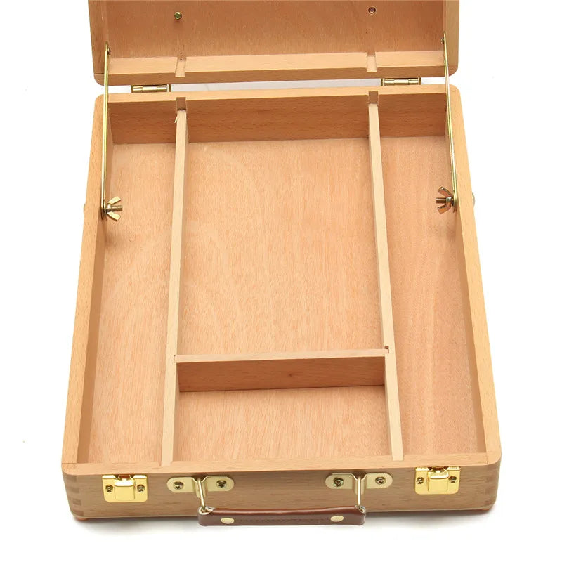 GATYZTORY caballete para herramientas de pintura, multifuncional, de madera, tablero con caja retráctil, para artista