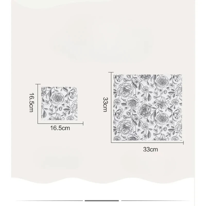 Servilletas de papel con estampado de Rosa, blanco y negro, 20 hojas.
