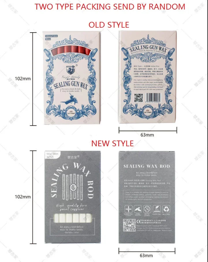 Lacre en palillos de cera de colores Vintage, para sellos de cartas o regalos, palo de sello de cera clásico, para derretir en hornillos o en pistola de pegamento caliente caja de 16 piezas