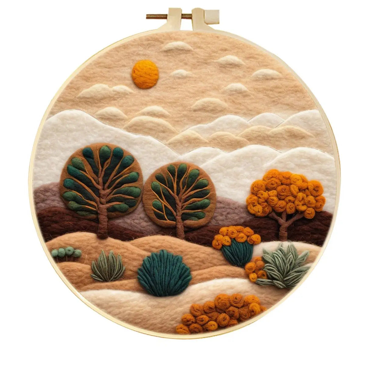 Kit de fieltro con diseño de paisaje, herramientas completas de fieltro con aguja