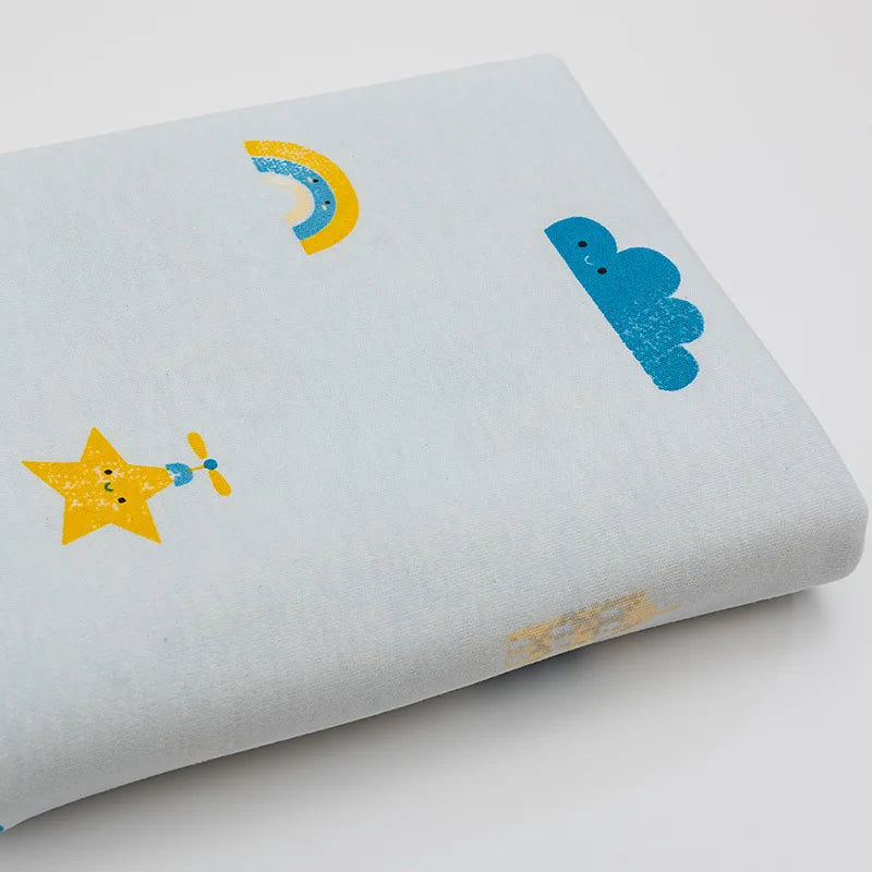Tela de Jersey para niños de 180x50cm, tela de punto de algodón peinado con estampado de dibujos animados