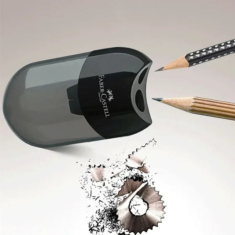 Sacapuntas de doble agujero para lápiz, transparente creativo, suministros escolares