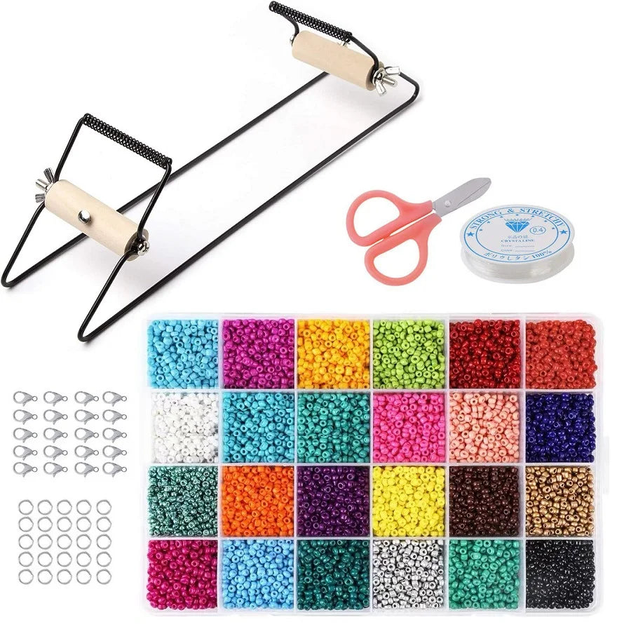 Kit de telar de mostacillas para joyería, pulseras, pendientes, collares