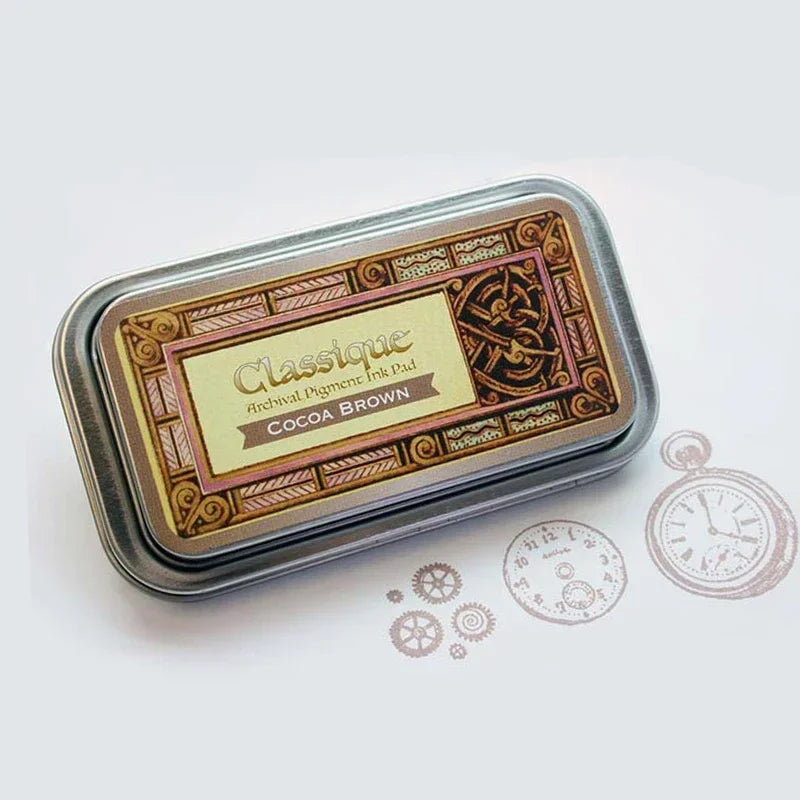 Almohadillas de tinta japonesas Classique, tinta aceitosa de Color Retro, almohadilla de tinta de secado rápido, sello de caja de Metal resistente al agua, 12 colores disponibles, 1 ud.