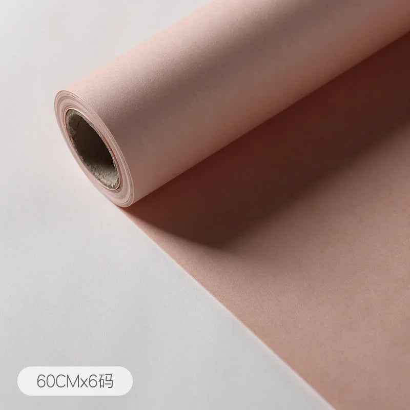 Rollo de papel de embalaje de Color sólido de alta textura, película mate, 60cm x 6 yardas/1 rollo