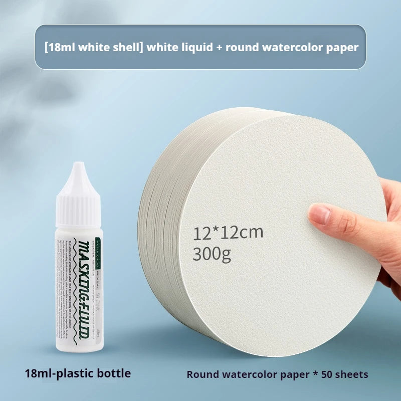 Tinta de enmascaramiento para acuarela, botella de Gel blanco líquido, tubo de aguja, pintura líquida blanca de acuarela