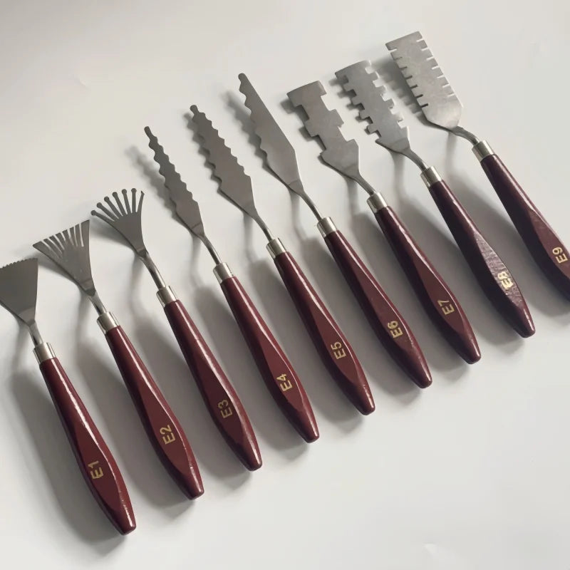 Set de paletas y raspadores artísticos con formas especiales, para pintura al óleo