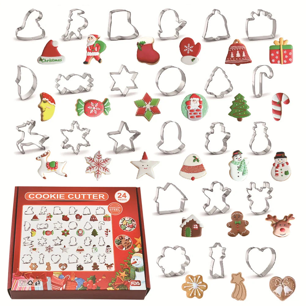 Molde de casa de Navidad, moldes para galletas de Navidad y Halloween de acero inoxidable, para hornear