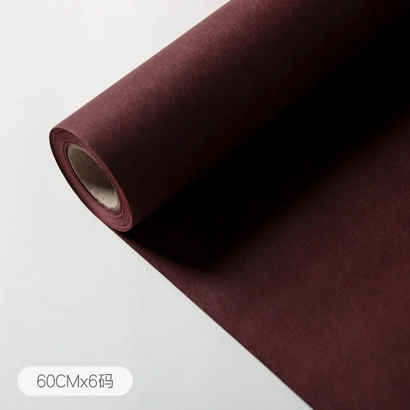 Rollo de papel de embalaje de Color sólido de alta textura, película mate, 60cm x 6 yardas/1 rollo