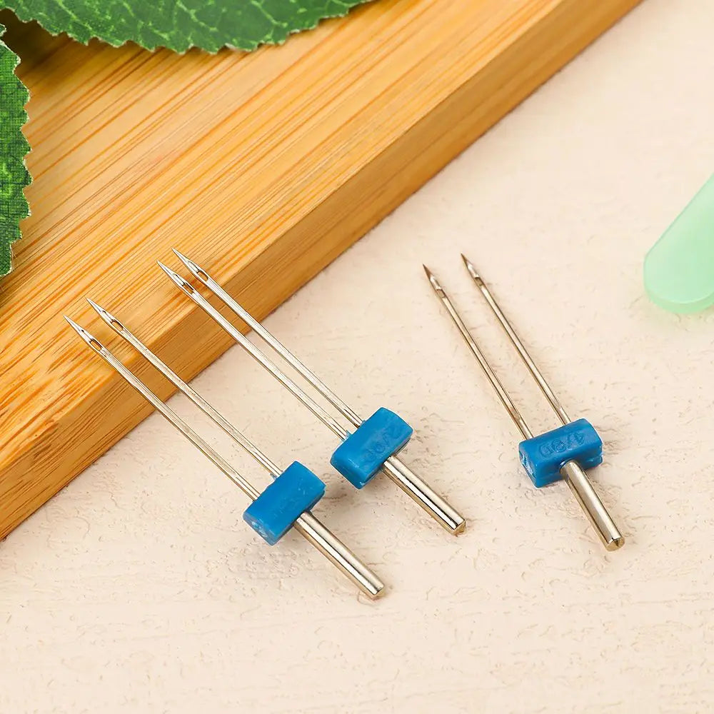 Prensatelas arrugadas para máquina de coser, herramientas multifuncionales con 9 ranuras, doble puntada, 3 tamaños, 2/90, 3/90, 4/90
