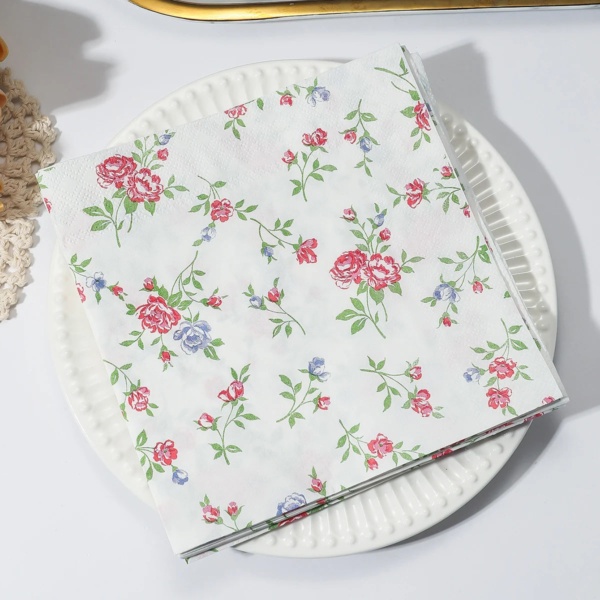 Servilletas de papel de flores, decoraciones de mesa, servilletas artísticas para decoupage, servilletas desechables para fiesta