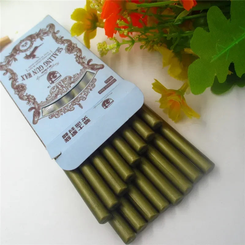 Lacre en palillos de cera de colores Vintage, para sellos de cartas o regalos, palo de sello de cera clásico, para derretir en hornillos o en pistola de pegamento caliente caja de 16 piezas