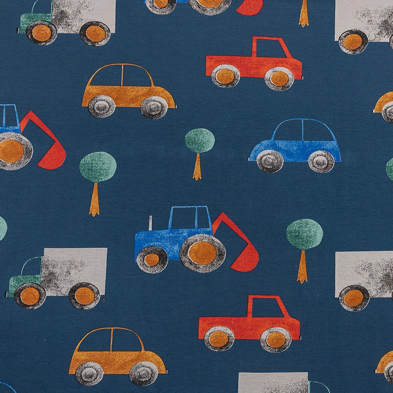 Tela de Jersey para niños de 180x50cm, tela de punto de algodón peinado con estampado de dibujos animados