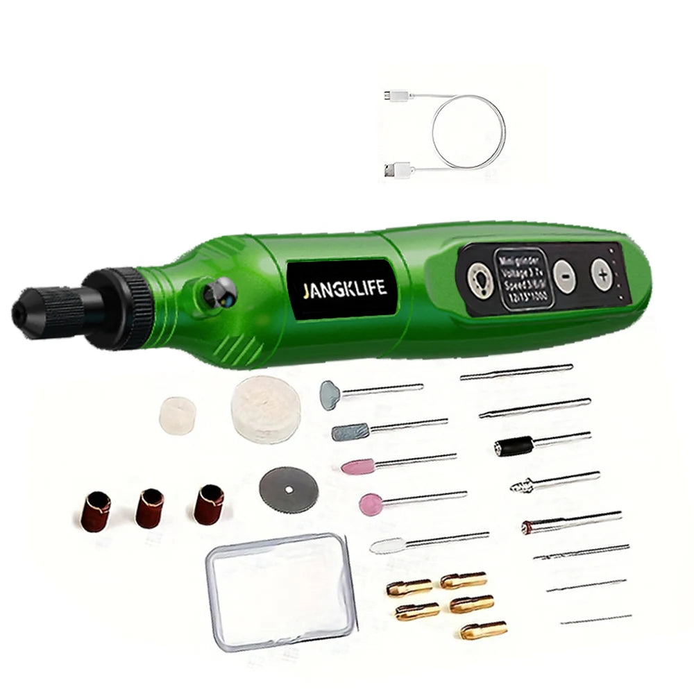 Kit de herramientas rotativas inalámbricas USB, bolígrafo de grabado de carpintería, para joyería, metal, vidrio, Mini Taladro Inalámbrico