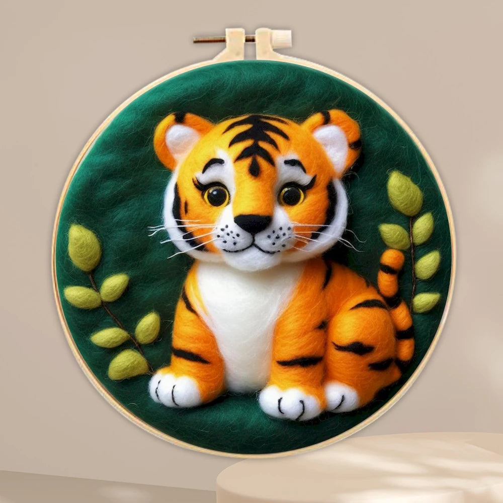 Kit de bordado de lana de fieltro, de animales