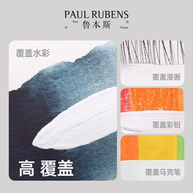 Paul Rubens Cartoonist Tinta Blanca 50 Ml para pluma de inmersión, pincel, escritura artística, altamente opaca para mechas y correcciones