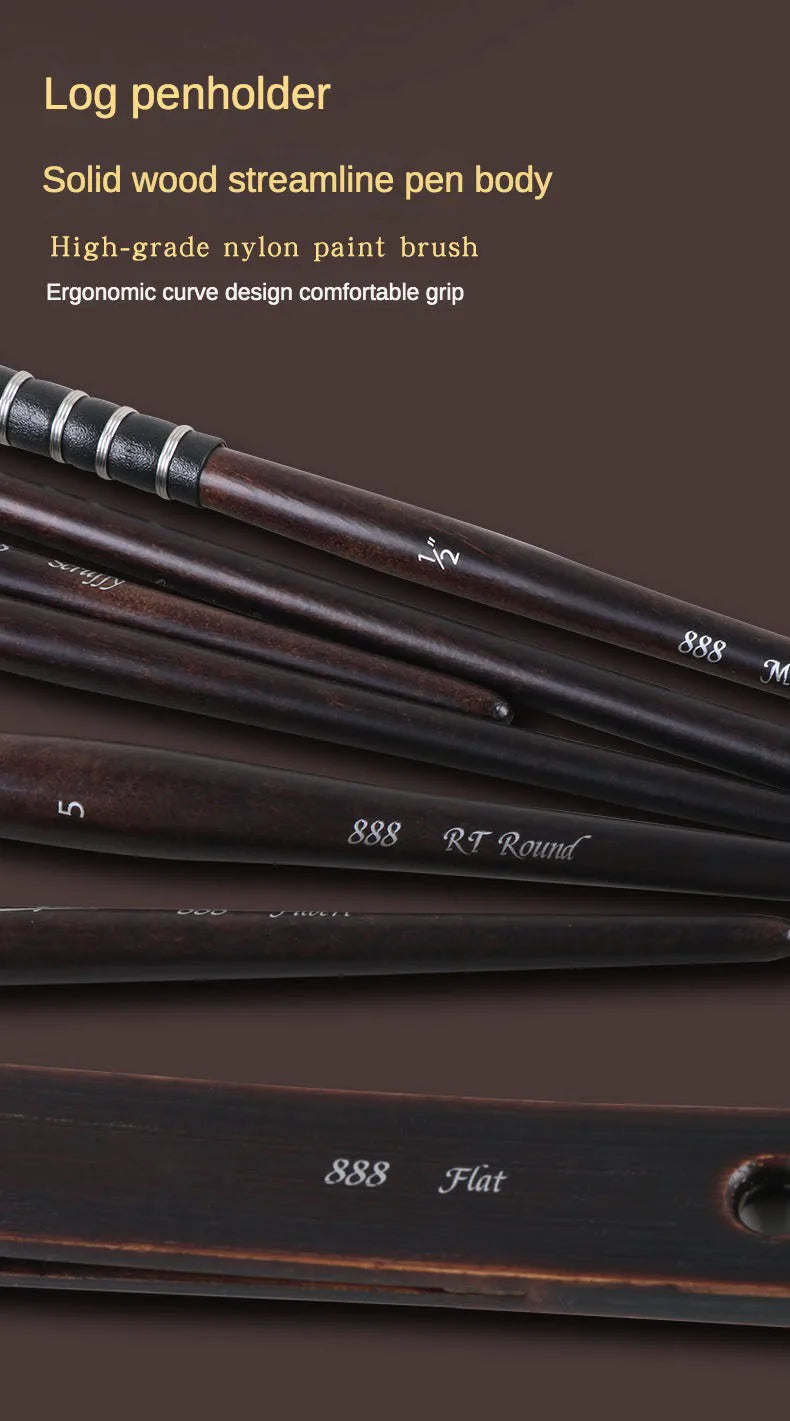 Juego de pinceles de pintura de acuarela de pelo de nailon de imitación de ardilla, de alta gama, juego de 10 piezas en bolso de tela Oxford