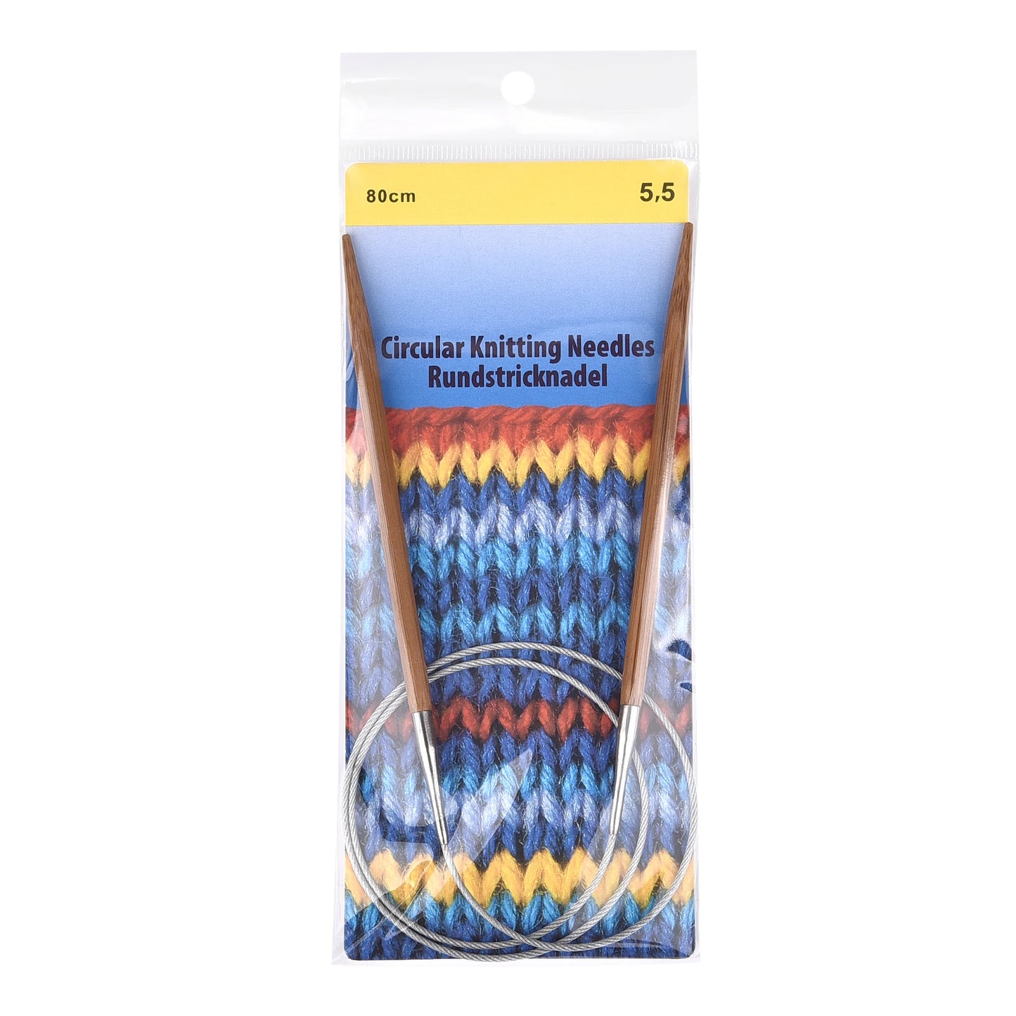 Palillos de tejer de bambú de 3-10mm, agujas circulares con aro de tubo de acero inoxidable para tejer a mano