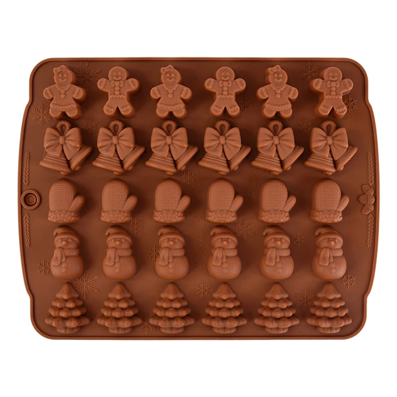 Molde de silicona para Chocolate de Navidad, hombre de jengibre, árbol de Navidad, molde para galletas, cocina casera, herramientas para hornear
