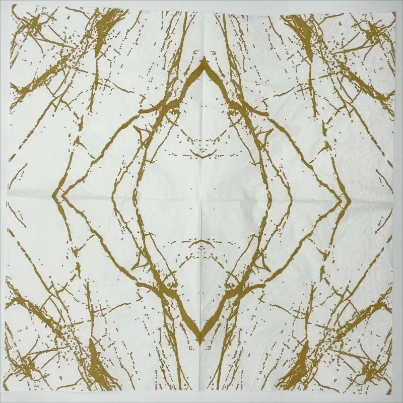 Servilletas de papel con estampado de mármol blanco de 2 capas, 10/20 piezas/Pac, 33x33cm