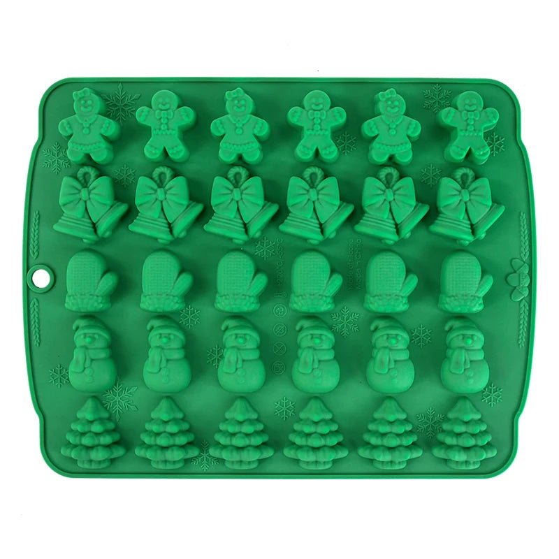 Molde de silicona para Chocolate de Navidad, hombre de jengibre, árbol de Navidad, molde para galletas, cocina casera, herramientas para hornear