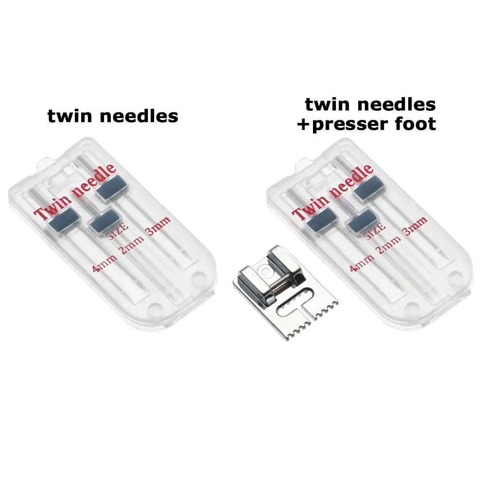Prensatelas arrugadas para máquina de coser, herramientas multifuncionales con 9 ranuras, doble puntada, 3 tamaños, 2/90, 3/90, 4/90