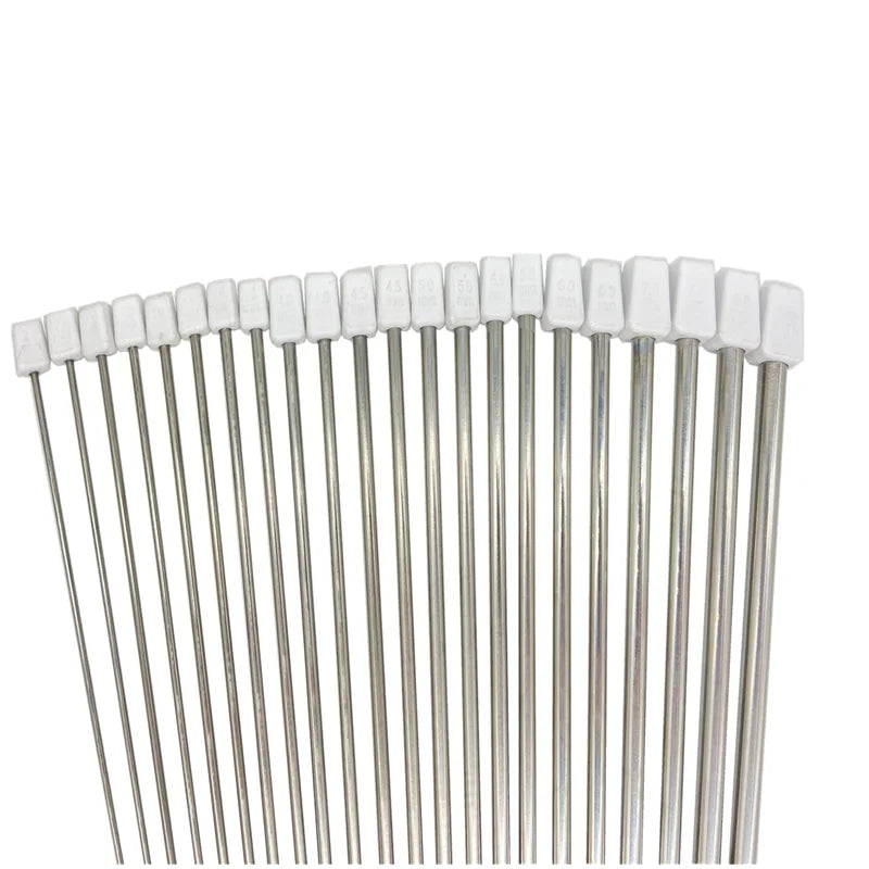Un par de palillos para tejer, rectos, de acero inoxidable, accesorios de tejido, 2-8mm, 25cm/35cm
