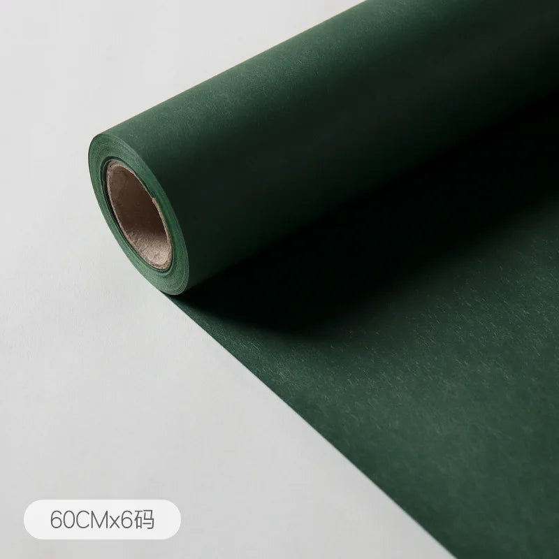 Rollo de papel de embalaje de Color sólido de alta textura, película mate, 60cm x 6 yardas/1 rollo