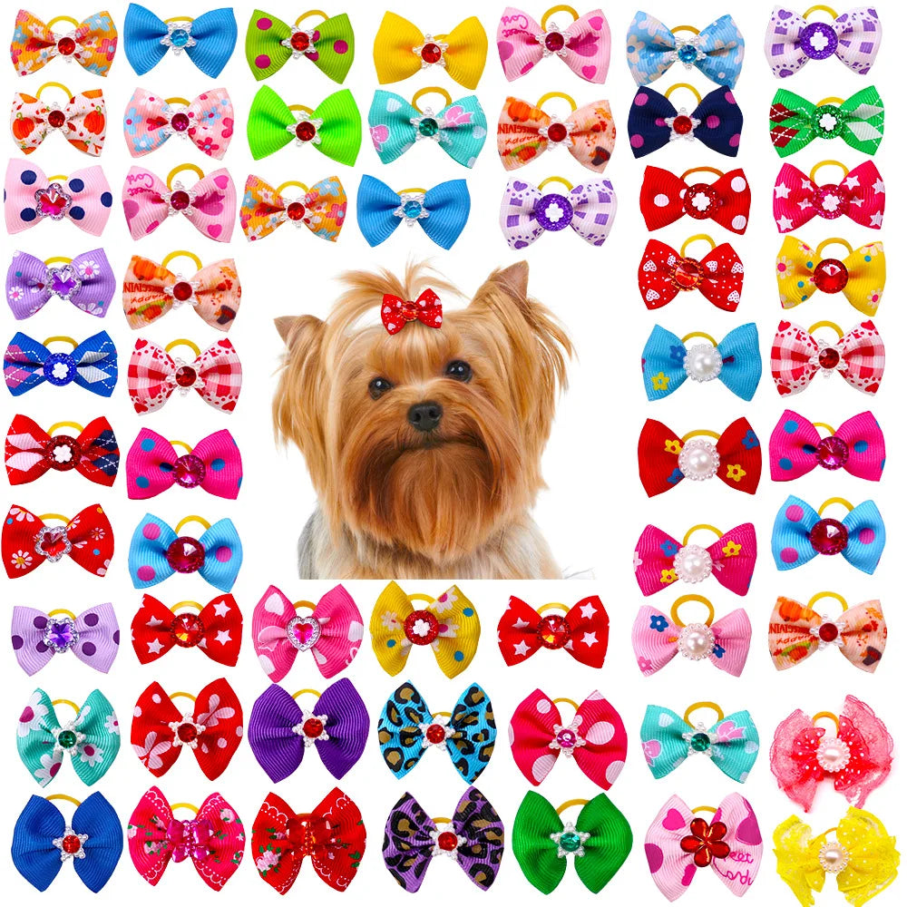 10/20 piezas lazo para el pelo para el cuidado de perros pequeños, de colores mezclados