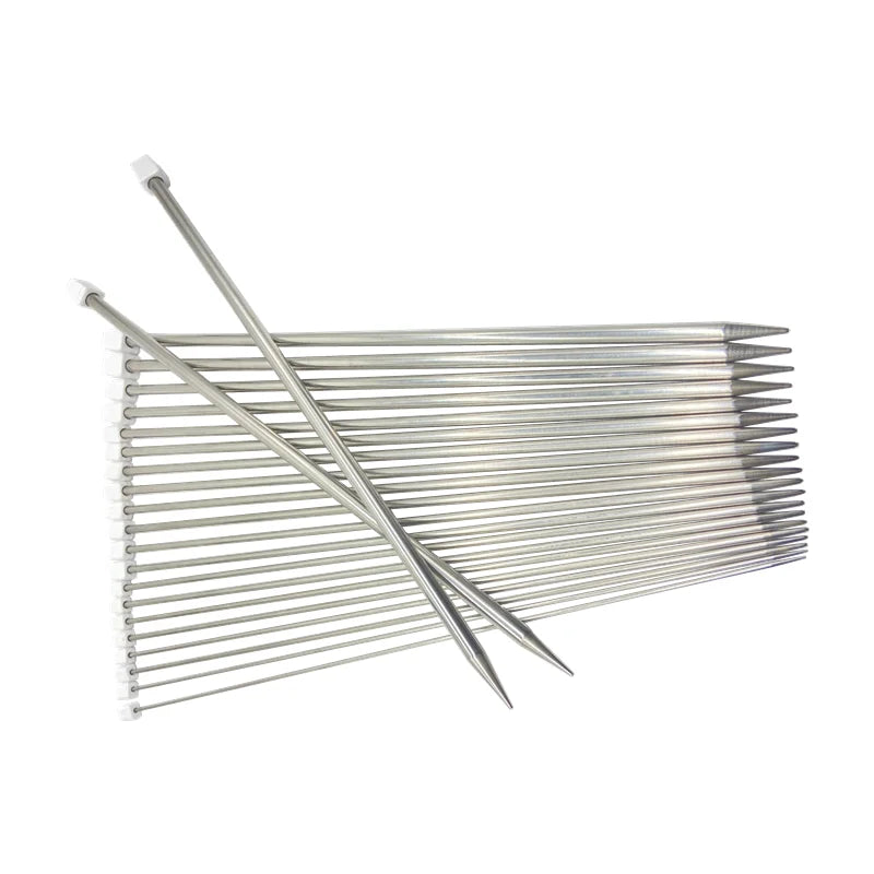Un par de palillos para tejer, rectos, de acero inoxidable, accesorios de tejido, 2-8mm, 25cm/35cm