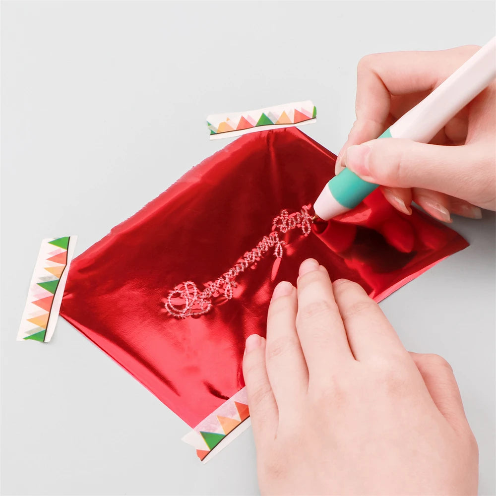 Bolígrafo de calor activo, juego de rollos de papel de aluminio 6 uds., punta de 0,8/1,5mm, mango delgado, agarre resistente al calor, 1 ud.