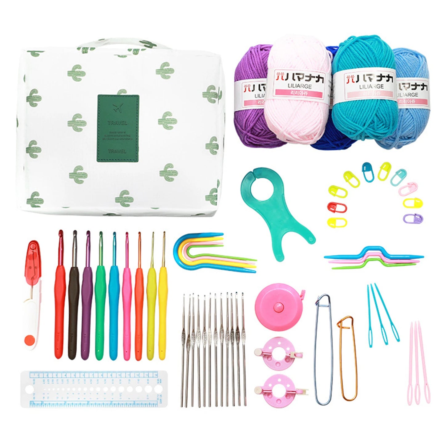 Kit de crochet con bolsa de almacenamiento