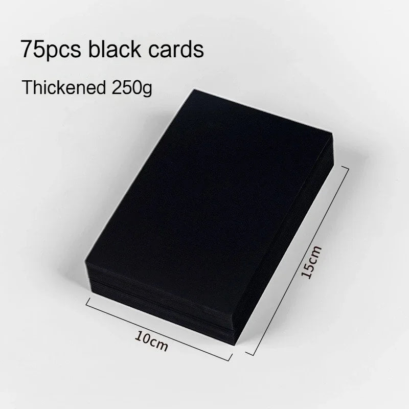 Papel de cartón negro grueso de 180/230/300gsm, papel A4/A5, 20-100 Uds., papel para bocetos de dibujo a mano