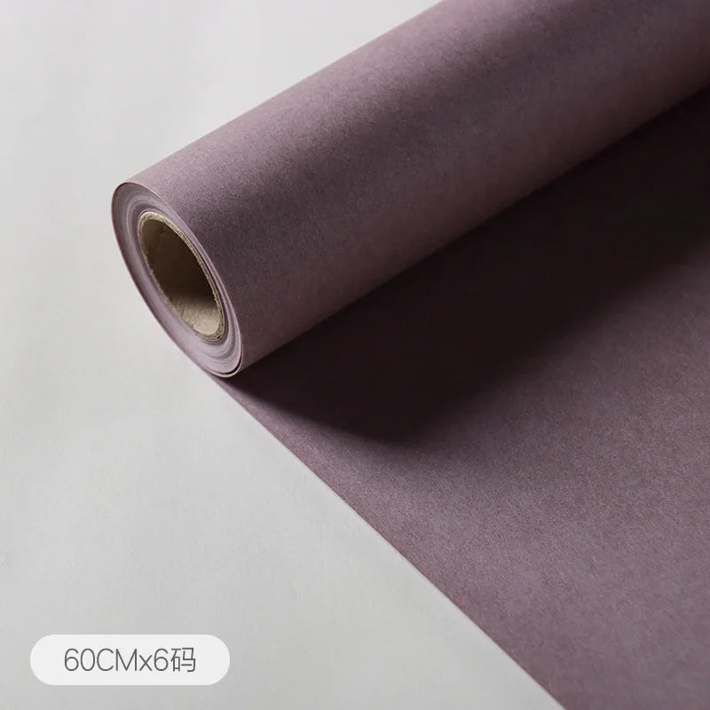 Rollo de papel de embalaje de Color sólido de alta textura, película mate, 60cm x 6 yardas/1 rollo