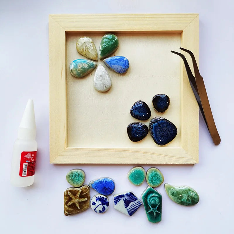 Azulejos de mosaico de cerámica de 100g, pieza de mosaico multicolor, piedras para hacer mosaicos para manualidades, decoración de pared del hogar