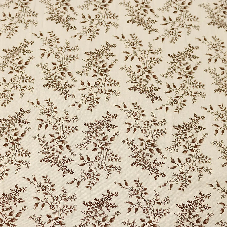 Tela de algodón de 100CM x 150CM con flores frescas y plantas para coser