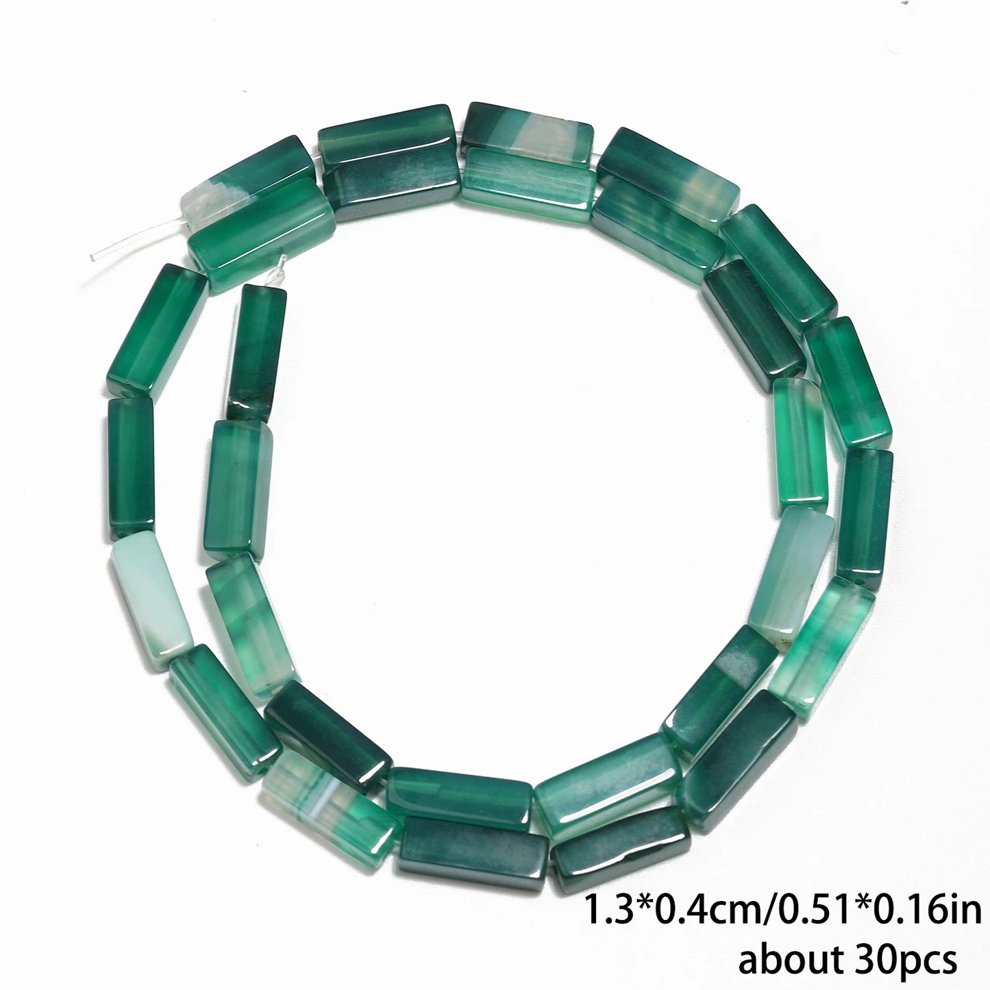 Mostacillas de piedra natural con forma rectangular para fabricación de joyas, 13x4mm, 30 piezas