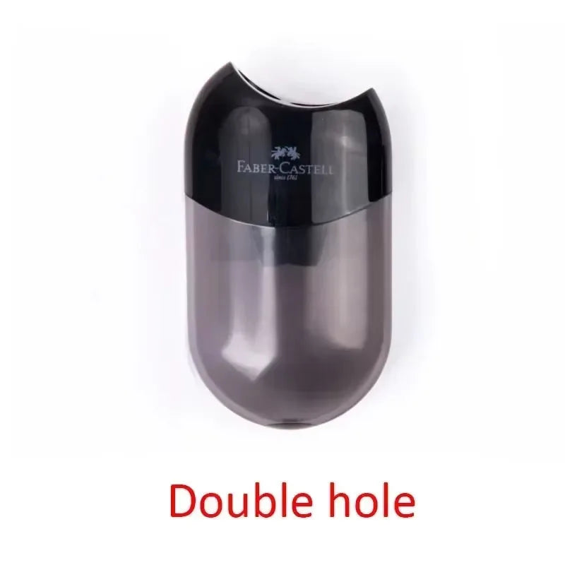 Sacapuntas de doble agujero para lápiz, transparente creativo, suministros escolares