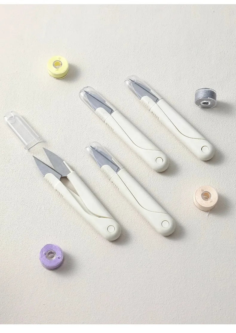 Tijeras de resorte para costura en forma de U, con tapa, de acero inoxidable, 1 unid.