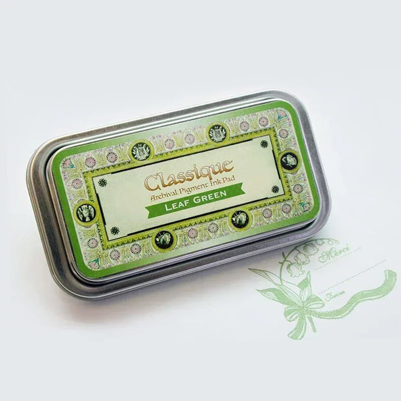 Almohadillas de tinta japonesas Classique, tinta aceitosa de Color Retro, almohadilla de tinta de secado rápido, sello de caja de Metal resistente al agua, 12 colores disponibles, 1 ud.