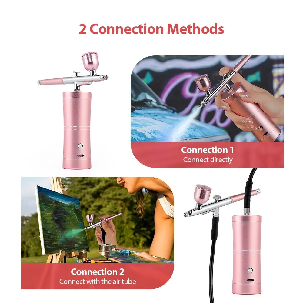 Aerógrafo portátil superior de 0,3mm con tubo de aire de 150cm, pulverizador de pintura para arte, pastelería, maquillaje, decoración de uñas, etc