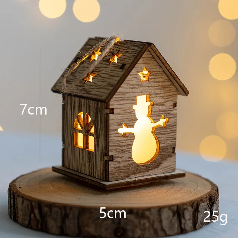 Casa de madera luminosa con Luz LED de Navidad