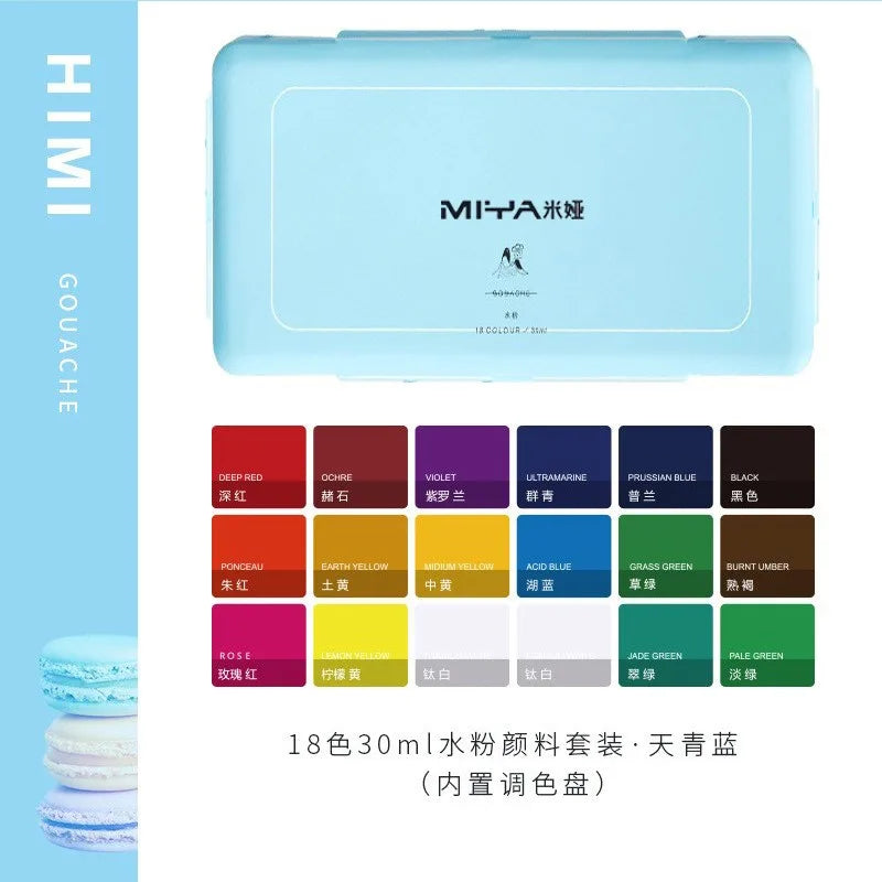Juego de pintura Gouache de 18/24 colores, de 30ml